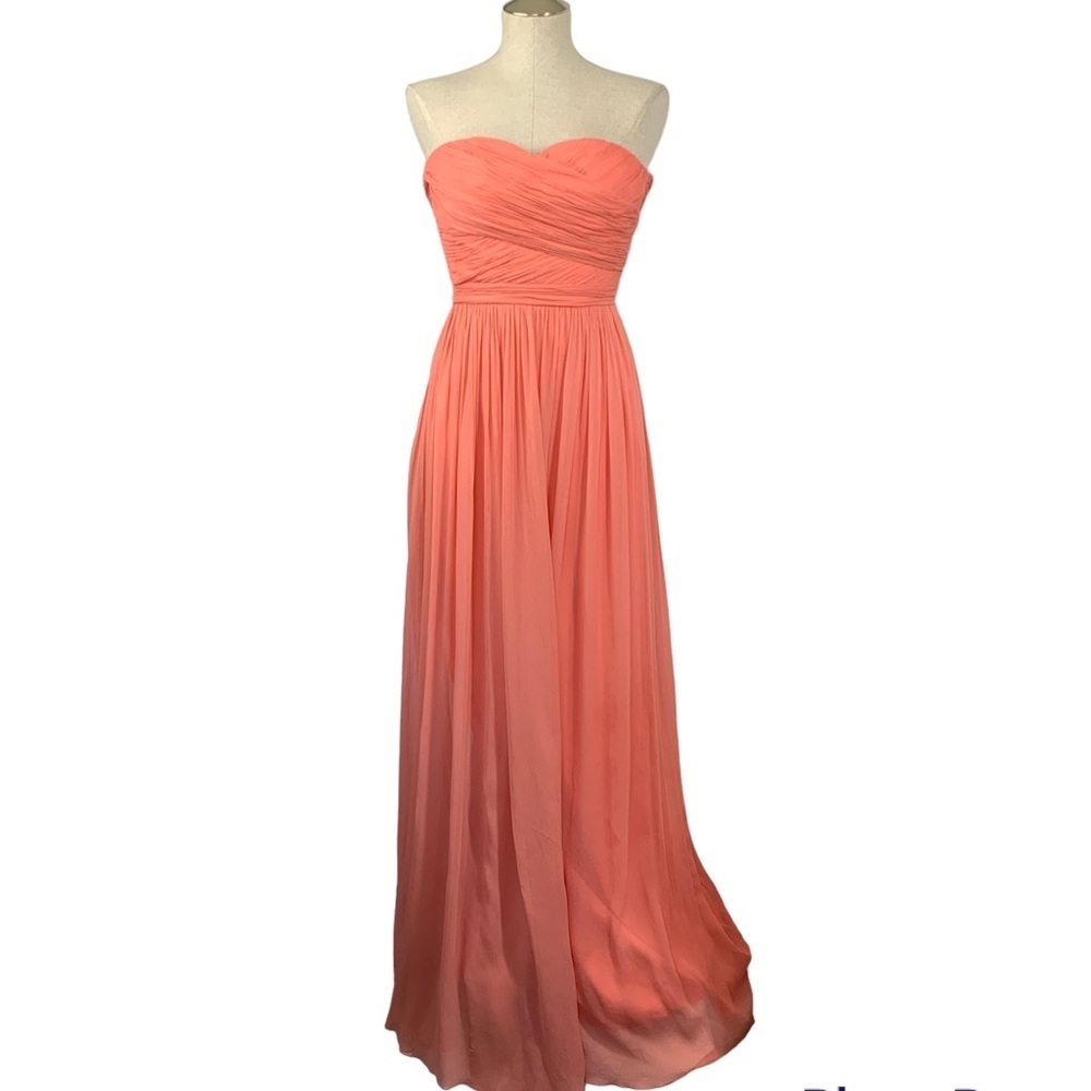 J. Crew Arabelle Silk Strapless Formal Gown - Peachy Pink, Style#41367, Size 0